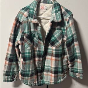 Wonder Nation Plaid Shirt with Green and White